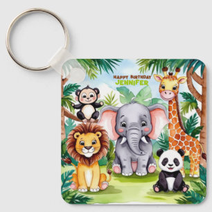 Porte-clés Fête d'anniversaire pour enfants Animaux mignons S