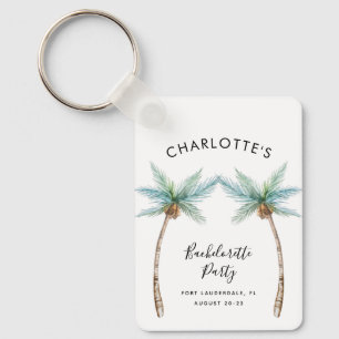 Porte-clés Fête de Bachelorette aux Palmiers Aquarelle Swag