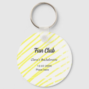 Porte-clés Fête de club de célibataire lignes jaunes arrière-