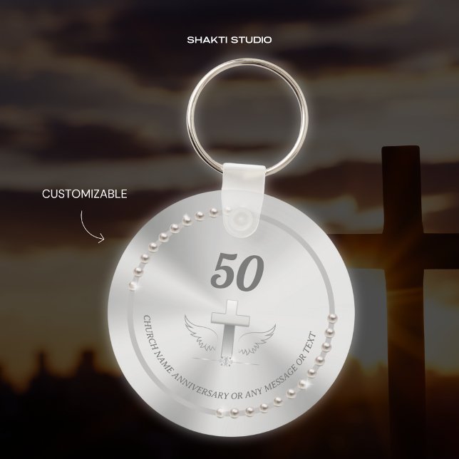 Porte-clés Fête de l'église Pearls Argent (Créateur téléchargé)