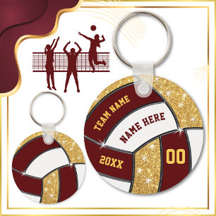Porte-clés Fête de volley-ball pas cher Faveurs, Maroon, Or