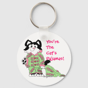Porte-clés Fête des mères Pajamas de chats mignons Porte - cl
