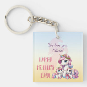 Porte-clés Fête des Mères Unicorn-Theme Party