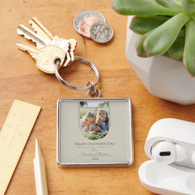 Porte-clés Fête des pères photo Arch moderne | Beige (Bureau)