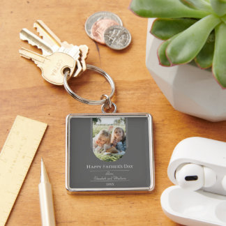 Porte-clés Fête des pères photo Arch moderne | Gris
