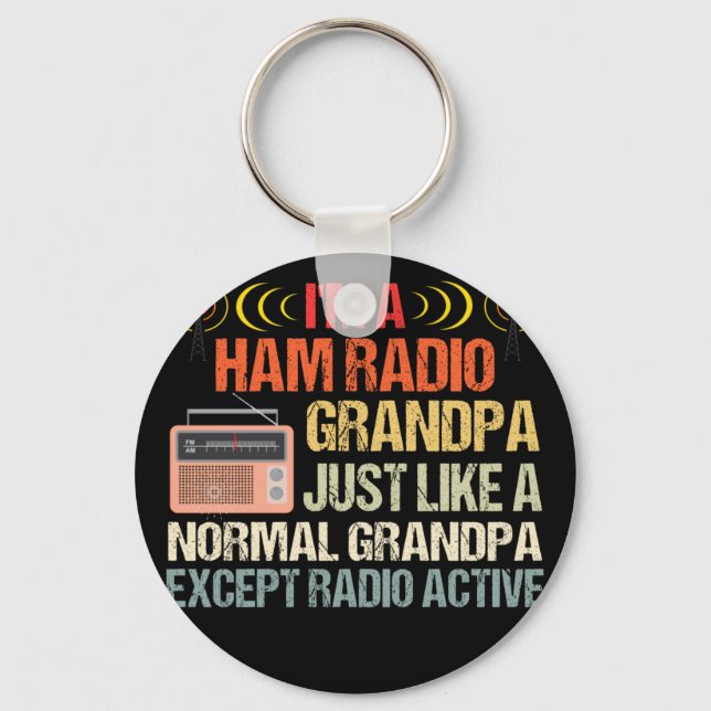 Porte-clés Fête des pères radio amateur de l'opérateur de jam (Recto)
