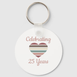 Porte-clés Fête du 25e anniversaire du Mariage