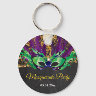Porte-clés Fête Mascarade Magique Nuit Verte Purple Or