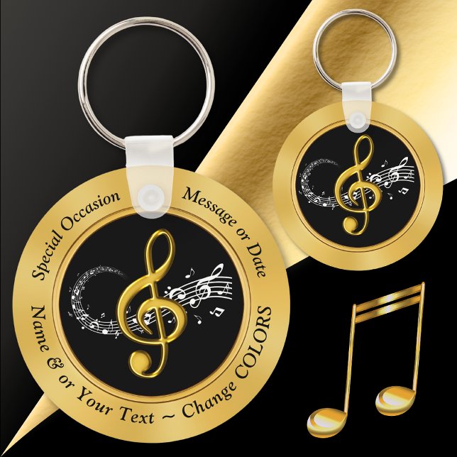 Porte-clés Fête musicale personnalisée pour n'importe quelle  (Musical Party Favors. Music theme birthday party ideas. Music theme graduation. Music party favors.)
