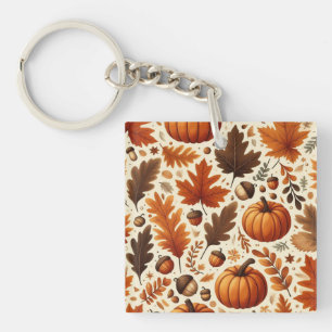 Porte-clés feuille/citrouille/cavernes Automne