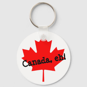 Porte-clés Feuille d'érable rouge vif Canada eh!