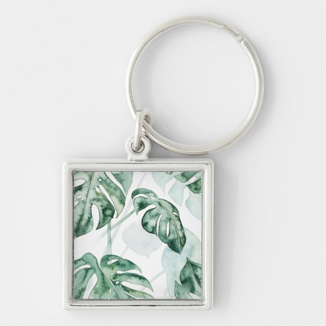Porte-clés Feuille fractionnée de palme tropicale (Devant)