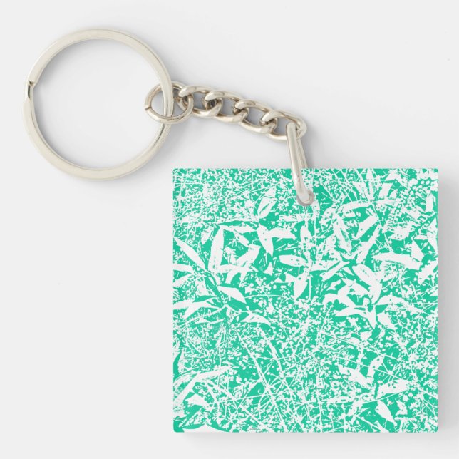 Porte-clés feuille vert et blanc (Devant)