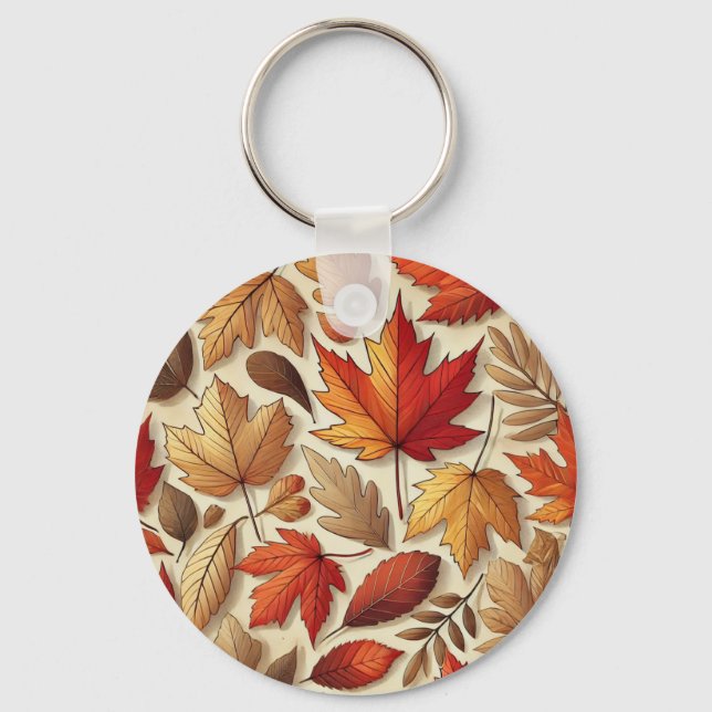 Porte-clés feuilles d'automne classiques (Recto)