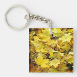 Porte-clés Feuilles d'automne jaunes