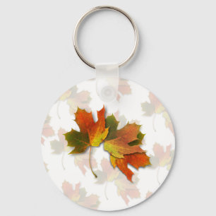 Porte-clés Feuilles D'Automne Orange Et Doré