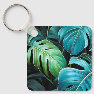 Porte-clés Feuilles de Monstera Botanique Feuillage Jungle Tr