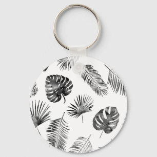 Porte-clés Feuilles de palmier noir : vintage sans soudure.