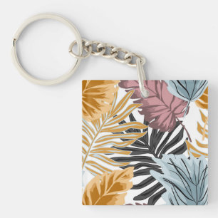Porte-clés Feuilles de palmiers, tropical, botanique, jungle,