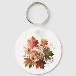 Porte-clés Feuilles et fleurs d'automne en bouquet d'automne