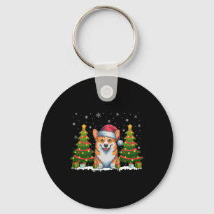 Porte-clés Feux d'arbre de Noël Corgi Chien de Noël Noel