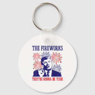 Porte-clés Feux d'artifice de citation drôle de Trump 4 juill