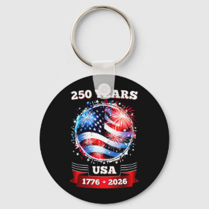 Porte-clés Feux d'artifice patriotiques 250e anniversaire USA