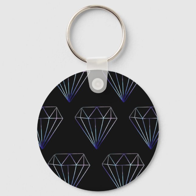 Porte-clés Fiançailles Mariage de Diamant Noir (Recto)