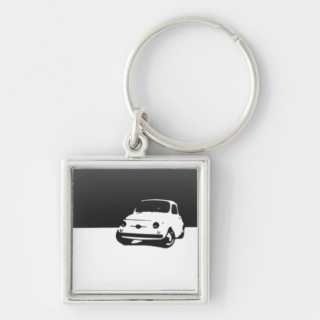 Porte-clés Fiat 500, 1959 - noircissez sur la lumière (Devant)