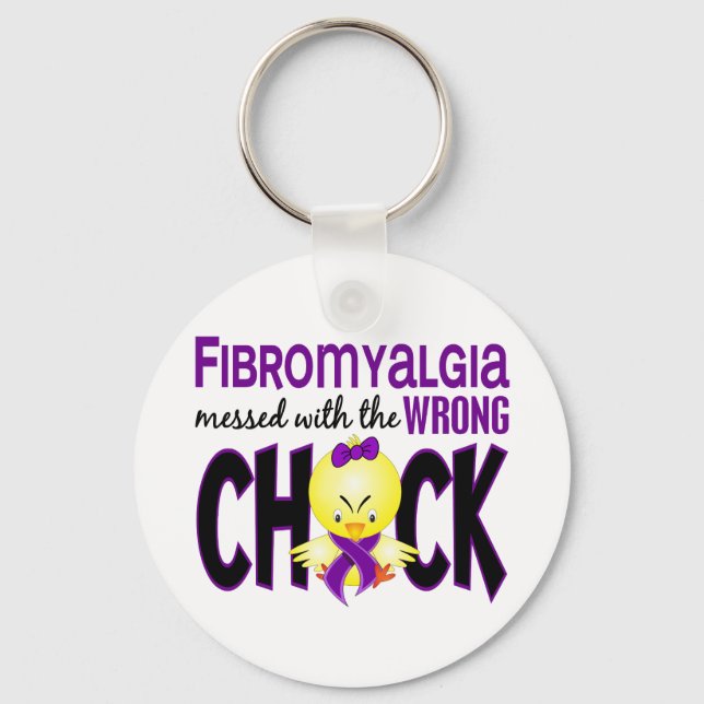 Porte-clés Fibromyalgie Messagée Avec Le Mauvais Pouce (Recto)