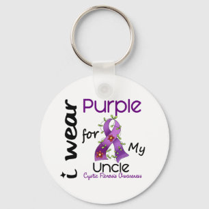 Porte-clés Fibrose kystique Je Porte Violet Pour Mon Oncle 43