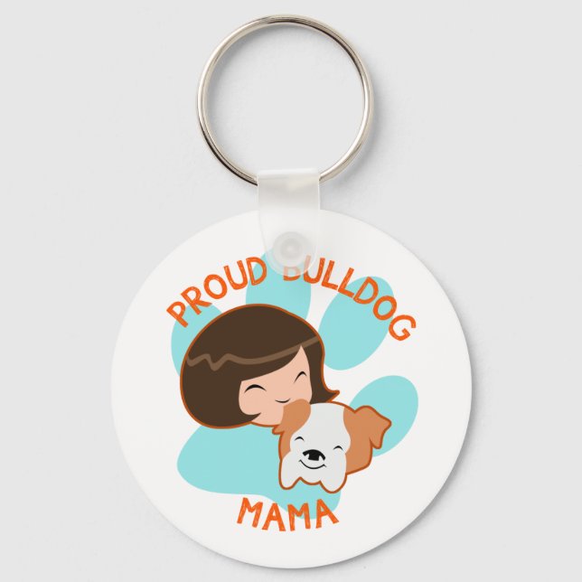 Porte-clés Fier Bulldog Maman (Recto)