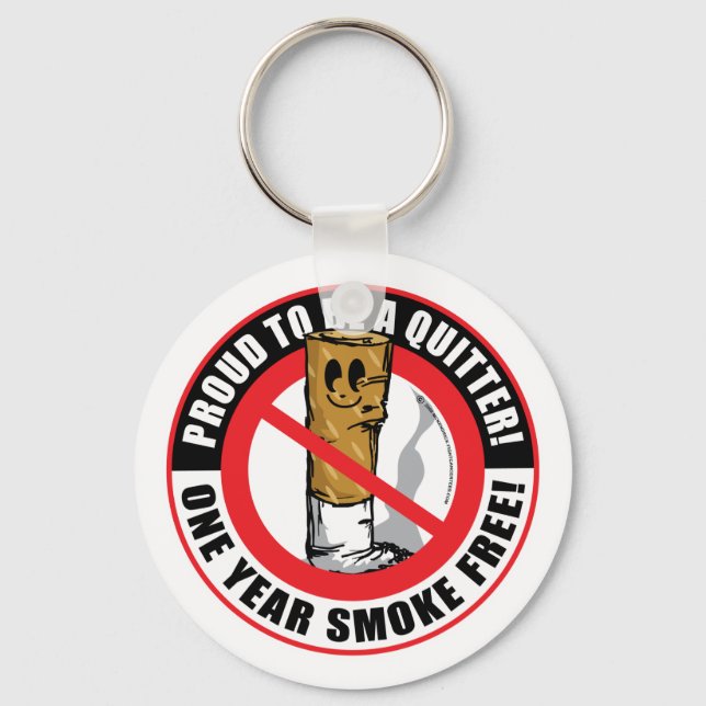 Porte-clés Fier D'Être Un Quitter 1 An (Recto)