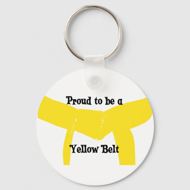 Porte-clés Fier d'être une ceinture jaune (Recto)