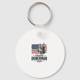 Porte-clés Fier papa Doberman Drapeau vintage vecteur de conc
