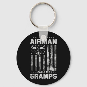 Porte-clés Fière Air Force Gramps Drapeau Favori Airman Camo