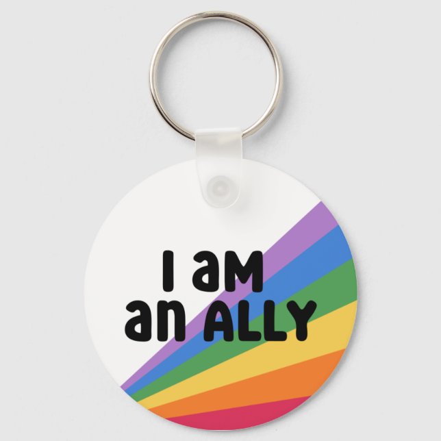 Porte-clés Fière Ally Rainbow Pride Mois (Recto)