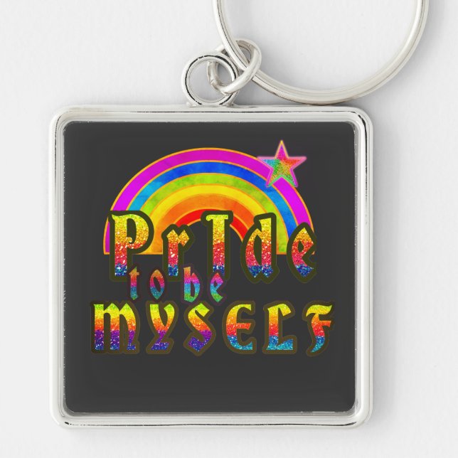 Porte-clés Fière de moi-même heureux Rainbow Gay (Devant)