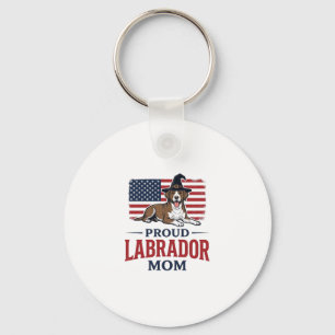 Porte-clés Fière Maman Labrador Patriote Chien Halloween T-Sh