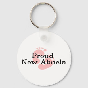Porte-clés Fière nouvelle Abuela Empreintes de pieds de bébé