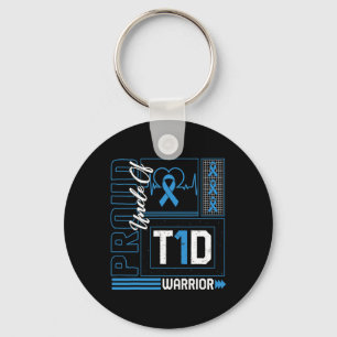 Porte-clés Fière Oncle Du T1D Guerrier Ribbon L'Incitation Au