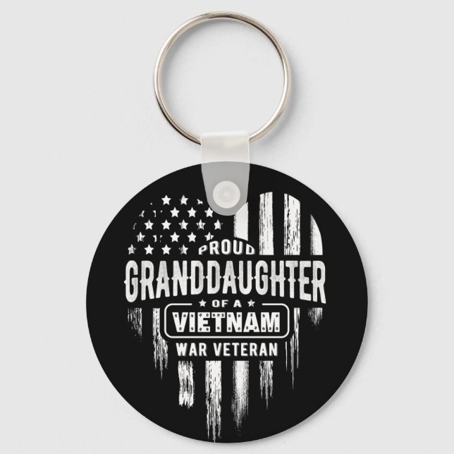 Porte-clés Fière petite-fille Vietnam Vet grand-père vétéran (Recto)