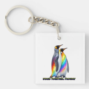 Porte-clés Fierté de pingouin arc-en-ciel – Tenir ensemble