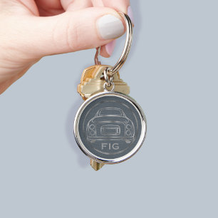 Porte-clés Figarations Monogramme Lapis Gris Silver Figaro Vo