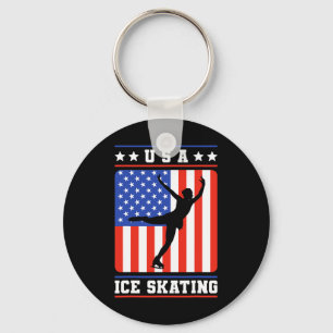 Porte-clés Figure Patinage Usa Patinage sur glace