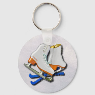 Porte-clés Figure Patins Et Patins Gardes Avec Votre Nom