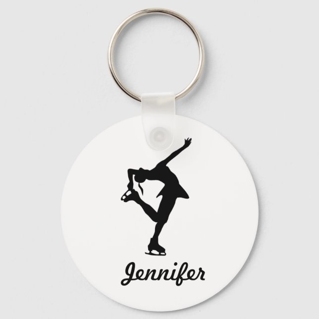Porte-clés Figure Skater Girl & Name Porte - clé (Recto)