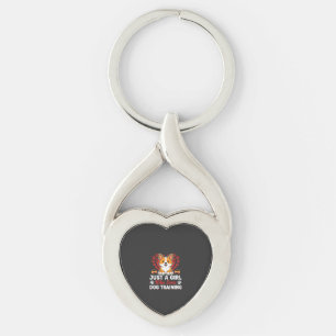 Porte-clés Fille aime le dressage de corgi