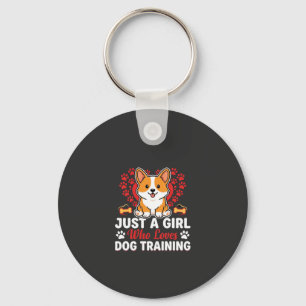 Porte-clés Fille aime le dressage de corgi