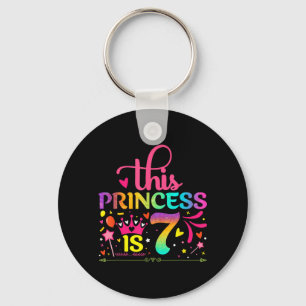 Porte-clés Fille Anniversaire 7 Ans Princesse Fille 7ème